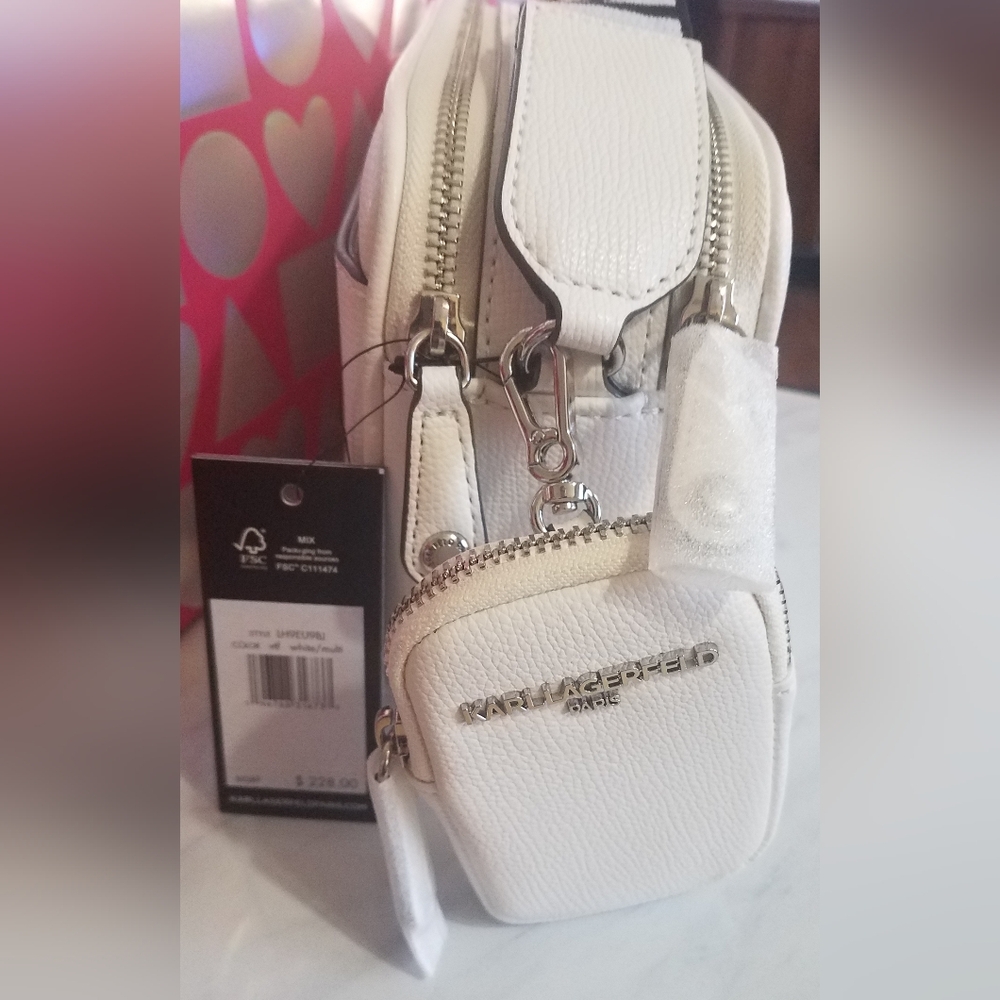 Karl Lagerfeld Paris White Crossbody Bag Purse NWT - Picture 8 of 17